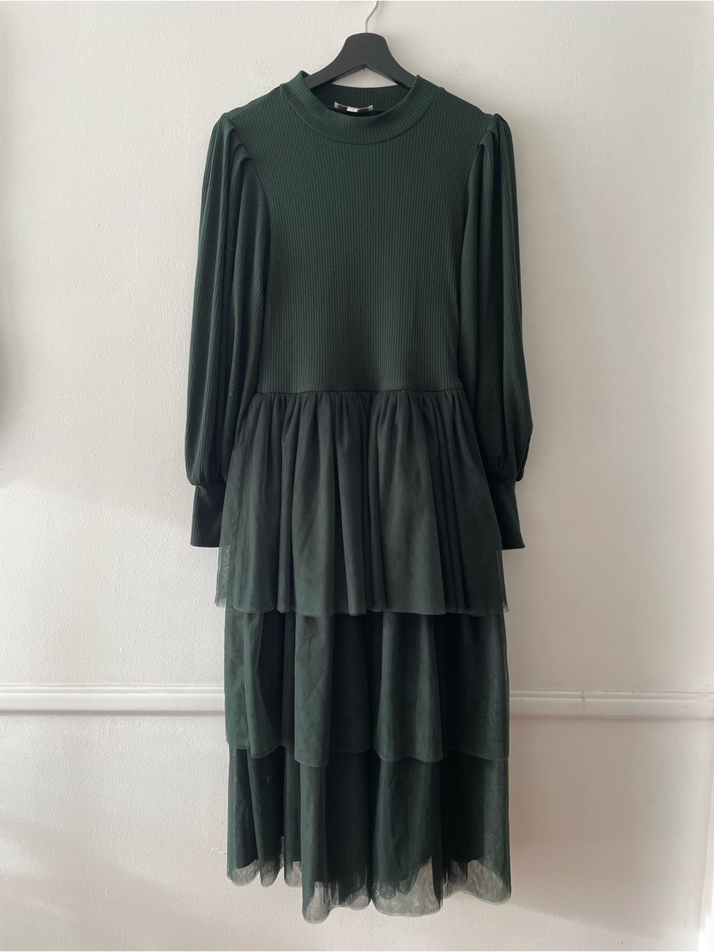 Ivy City Co. Cossette Tiered Tulle Dress in Green Size XS